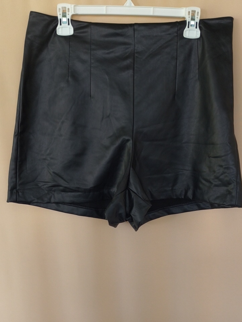 NWT Express Black High-Waist Faux Leather Shorts Size 12